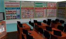 По проекту - каждое учебное место в кабинете охраны труда оснащено ноутбуком