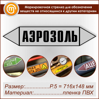 Маркировочная стрелка «ПРОЧИЕ ВЕЩЕСТВА» (P.5 = 716х148 мм, самоклеящаяся плёнка)